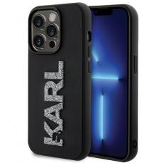 KARL LAGERFELD - Karl Lagerfeld iPhone 15 Pro Mobilskal 3D Glitter Logo - Svart
