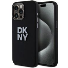 DKNY - DKNY iPhone 15 Pro Mobilskal Liquid Silikon Metal Logo - Svart
