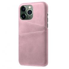A-One Brand - iPhone 14 Pro Skal Korthållare PU Läder - Rosa Guld