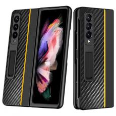 A-One Brand - Galaxy Z Fold 4 Skal Carbon Fiber Kickstand - Gul