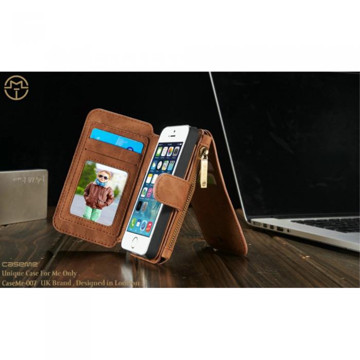 UTGATT5 - Caseme Plnboksfodral till iPhone 5/5S/SE - Brun