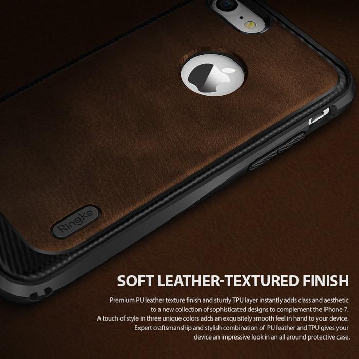 UTGATT5 - Ringke Leather Style Skal till Apple iPhone 8/7 - Brun
