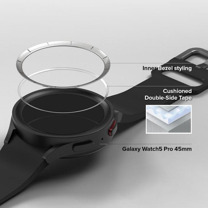 UTGATT5 - Ringke Galaxy Watch 5 Pro (45mm) Skal Inner Bezel Styling Overlay - Svart
