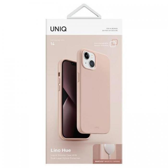 UNIQ - Uniq iPhone 14 Plus Mobiskal Magsafe Lino Hue - Rosa