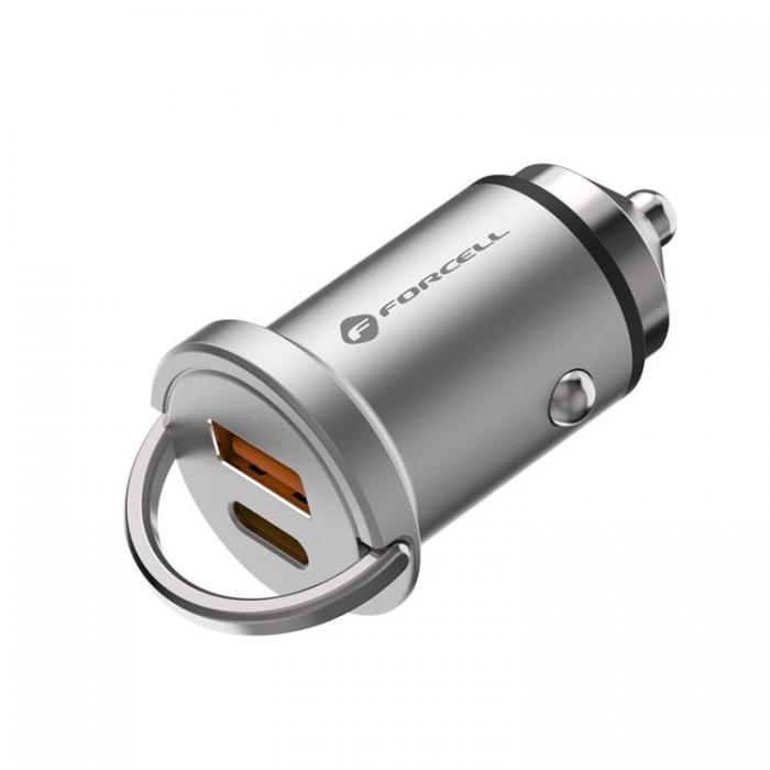 Forcell - Forcell Billaddare USB-A/USB-C F-Energy 45W - Silver
