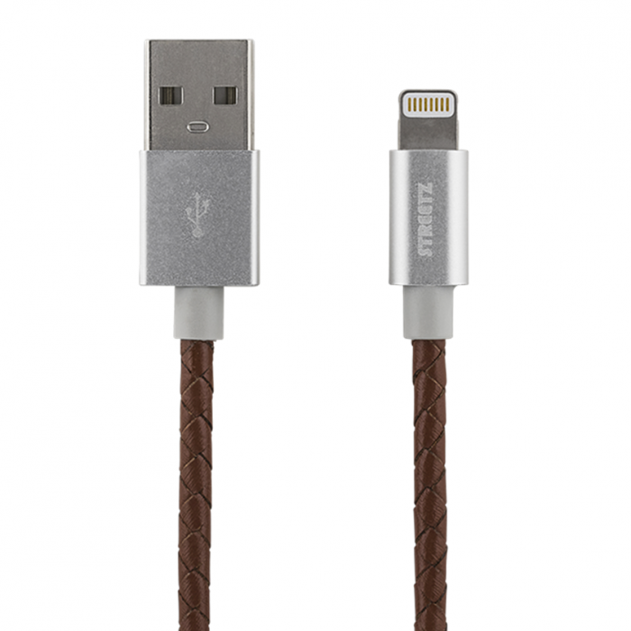 UTGATT4 - STREETZ USB - Lightning-kabel, MFi, 1m, brun/lder