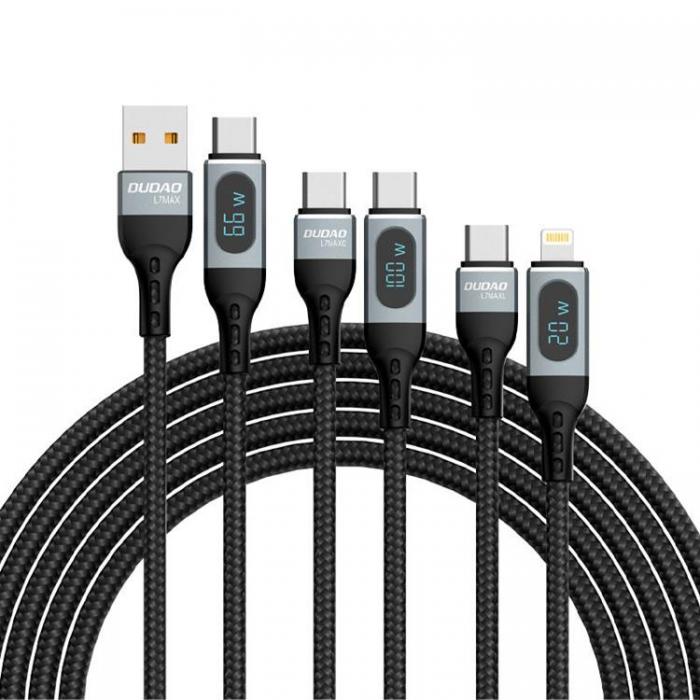 Dudao - Dudao USB-C/USB-C Snabbladdning Kabel PD 100W - Svart