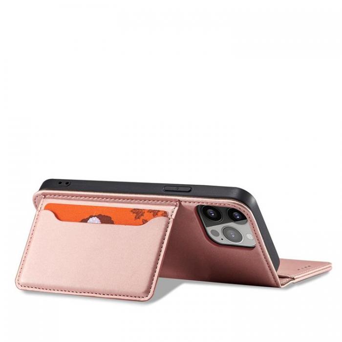 A-One Brand - iPhone 12 Plnboksfodral Magnet Stand - Rosa