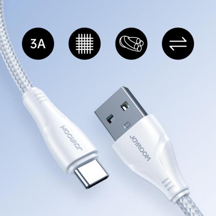 UTGATT1 - Joyroom Surpass USB-A till USB-C Kabel 3 m - Vit