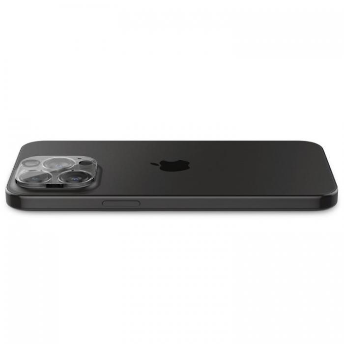 Spigen - [2-PACK] Spigen iPhone 15 Pro/15 Pro Max Kameralinsskydd i Hrdat Glas - Clear