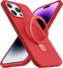 A-One Brand - iPhone 15 Pro Max Mobilskal Magsafe Liquid Silikon - Röd
