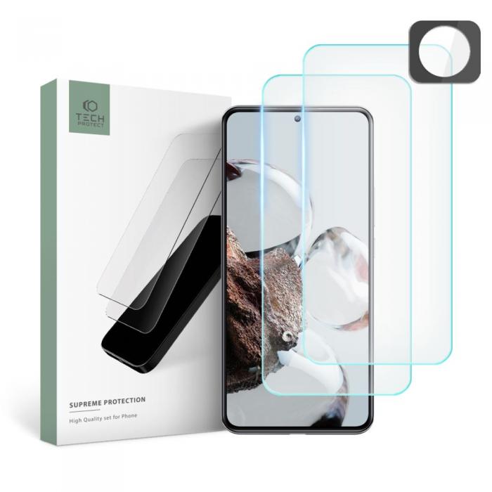 Tech-Protect - [2-Pack] Tech-Protect Xiaomi 12T Pro Hrdat glas Plus [1-Pack] Kameralinsskydd