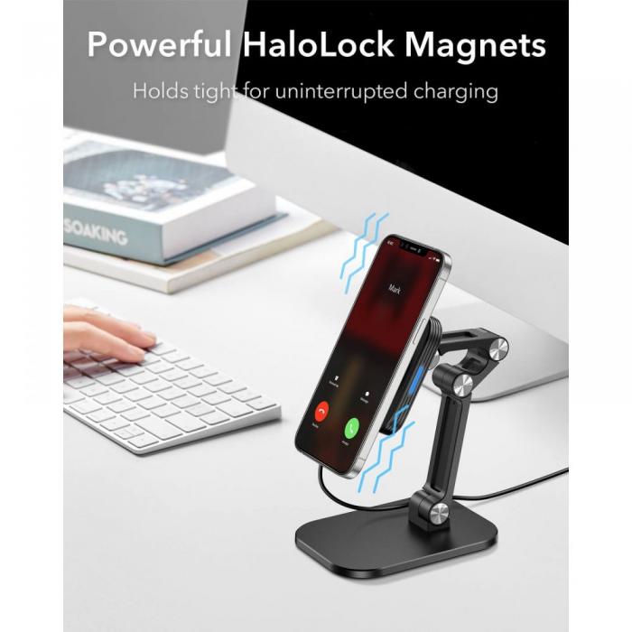 UTGATT5 - ESR Halolock Magnetic Magsafe Adjustable Trdls Laddare Stand - Svart