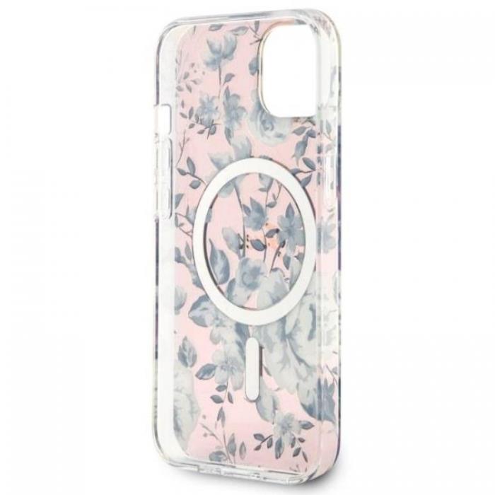Guess - Guess iPhone 14 Mobilskal MagSafe Flower - Rosa