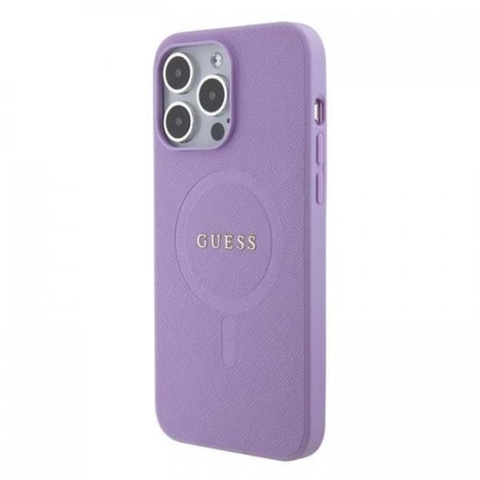 Guess - Guess iPhone 15 Pro Mobilskal Magsafe Saffiano - Lila