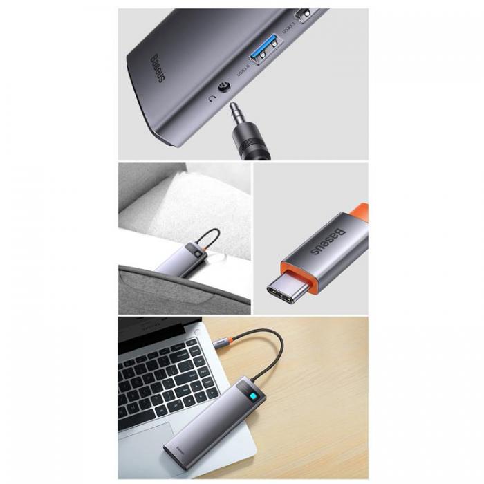 BASEUS - Baseus Metal Gleam Multifunktionell HUB USB Typ-C 12in1 HDMI