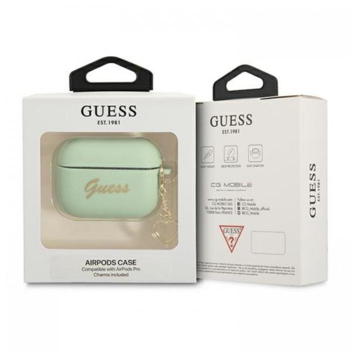 Guess - Guess AirPods Pro Skal Silicone Charm Heart Collection - Grn