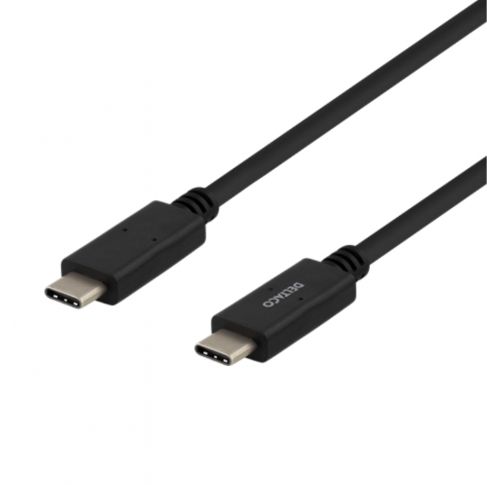 Deltaco - Deltaco USB-C till USB-C Kabel 1m IF - Svart