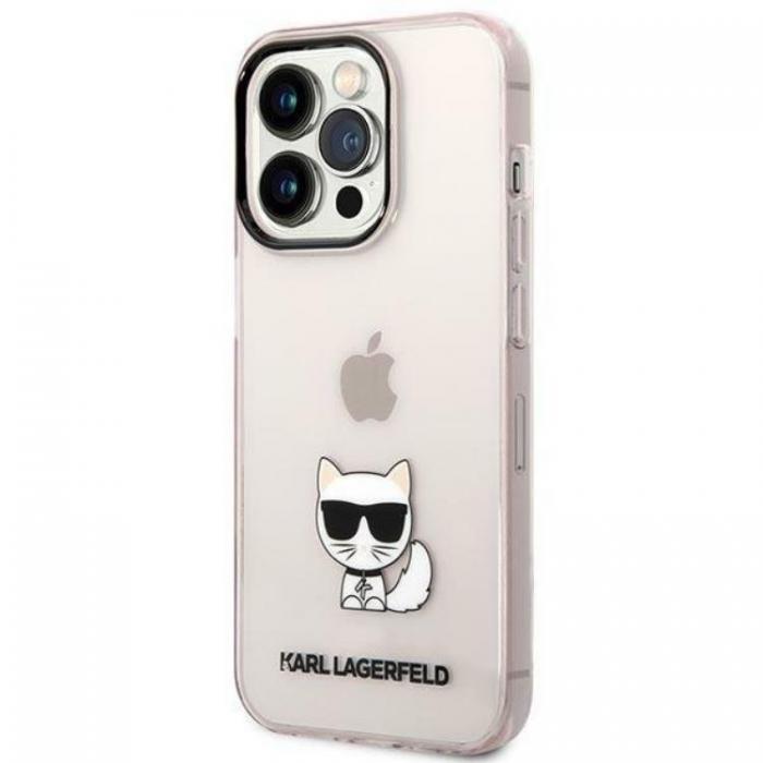 KARL LAGERFELD - Karl Lagerfeld iPhone 14 Pro Max Skal Transparent Choupette Body - Rosa