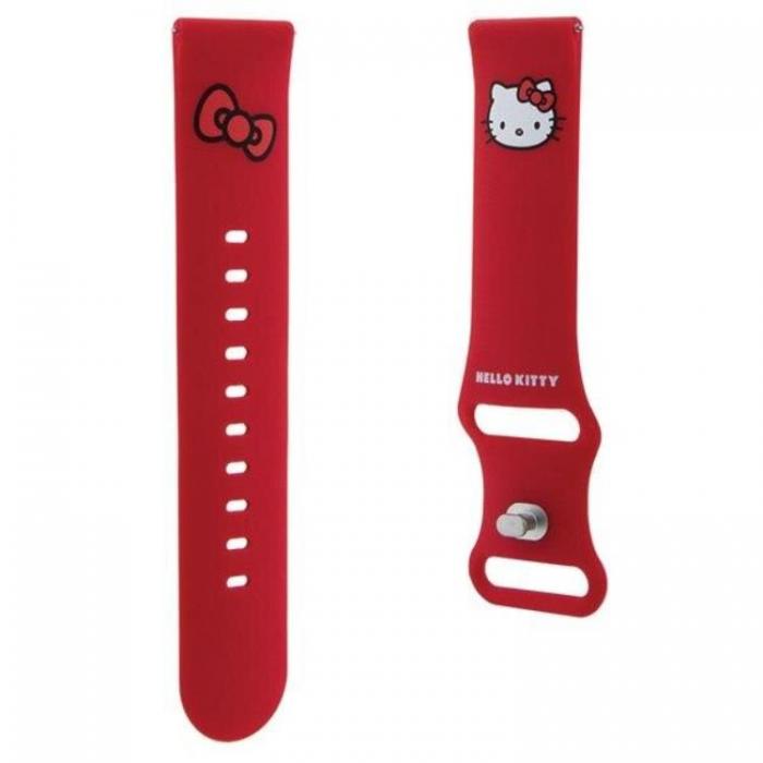 Hello Kitty - Hello Kitty Galaxy Watch (20mm) Armband Kitty Head Silikon - Rd