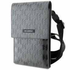 KARL LAGERFELD - Karl Lagerfeld Halsbandsfodral Saffiano Mongram Plaque - Silver