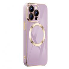 A-One Brand - iPhone 14 Pro Magsafe Skal Gold Edge - Lila