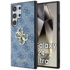 Guess - Guess Galaxy S24 Ultra Mobilskal 4G Big Metal Logo - Blå