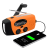 UTGATT5 - vev-radio 2000mAh Powerbank, Solceller, Ficklampa - Orange