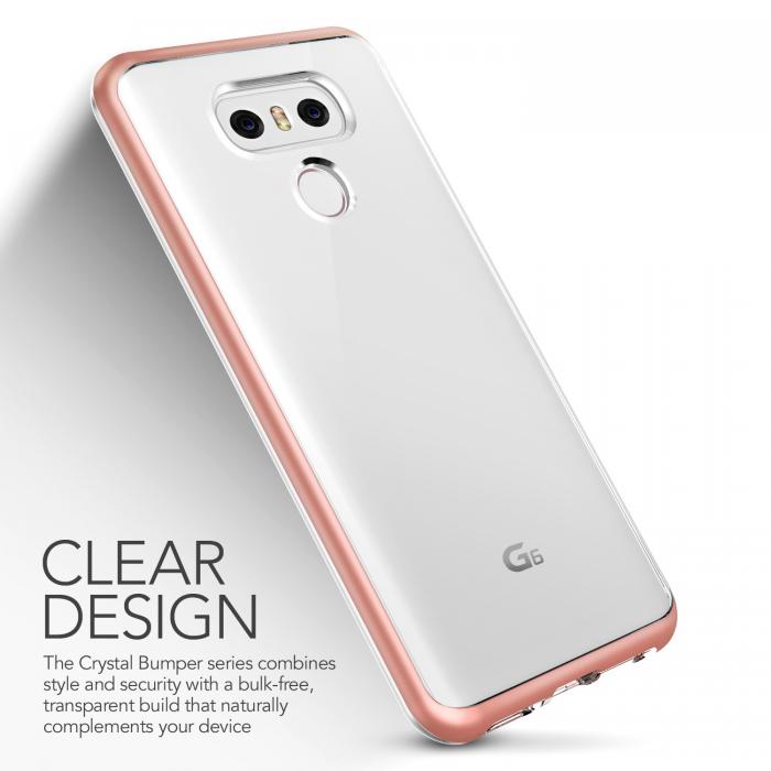 UTGATT5 - Verus Crystal Bumper Skal till LG G6 - Rose Gold