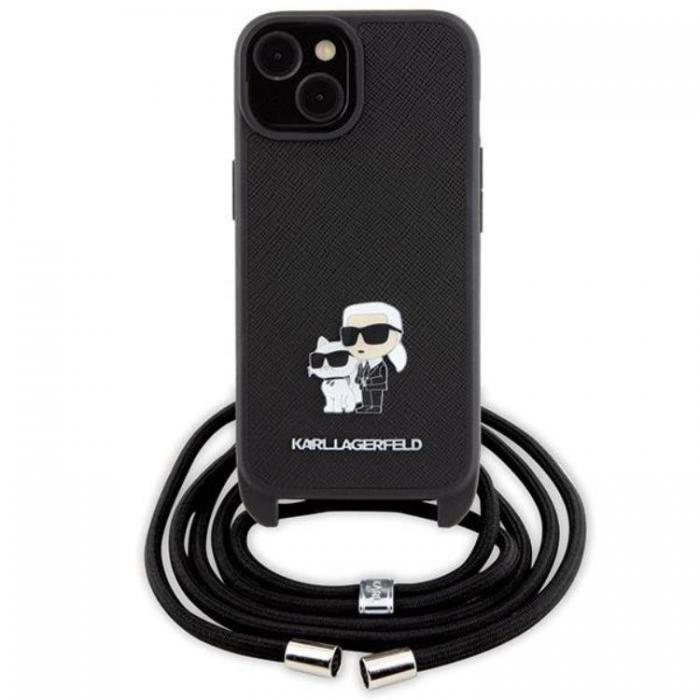 KARL LAGERFELD - Karl Lagerfeld iPhone 15 Plus Halsbandsskal Crossbody Saffiano