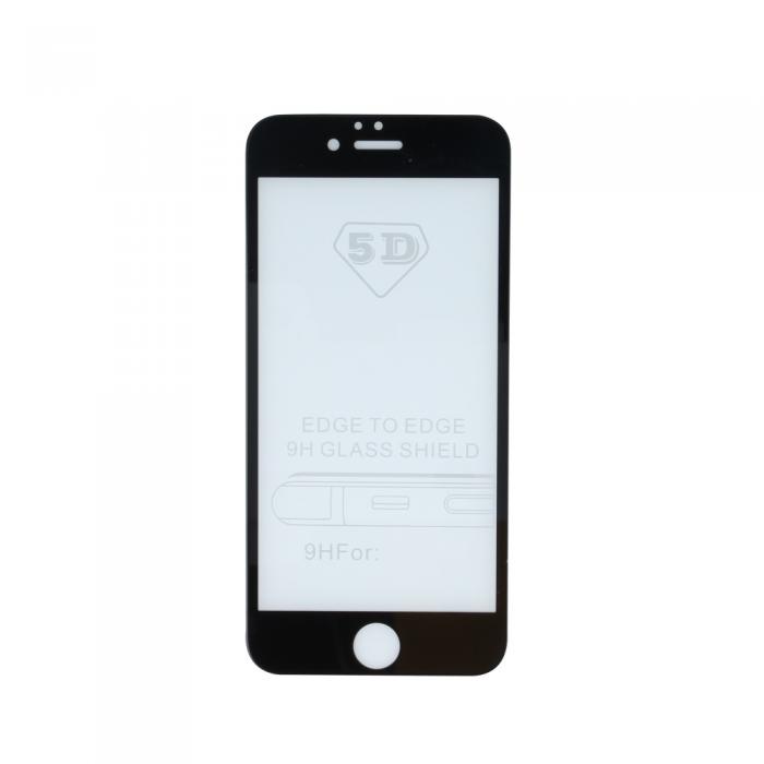 TelForceOne - Skrmskydd Hrdat Glas 5D fr iPhone 7 Plus/8 Plus - Svart Ram