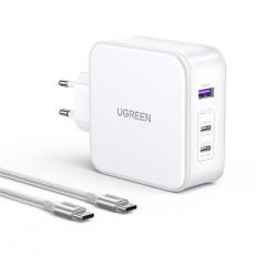 Ugreen - Ugreen Väggladdare 2x USB-C/USB-A 140W USB-C Kabel 1.5m - Vit