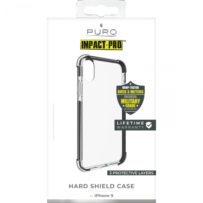 UTGATT5 - Puro Impact Pro Hard Shield till iPhone XR - Svart