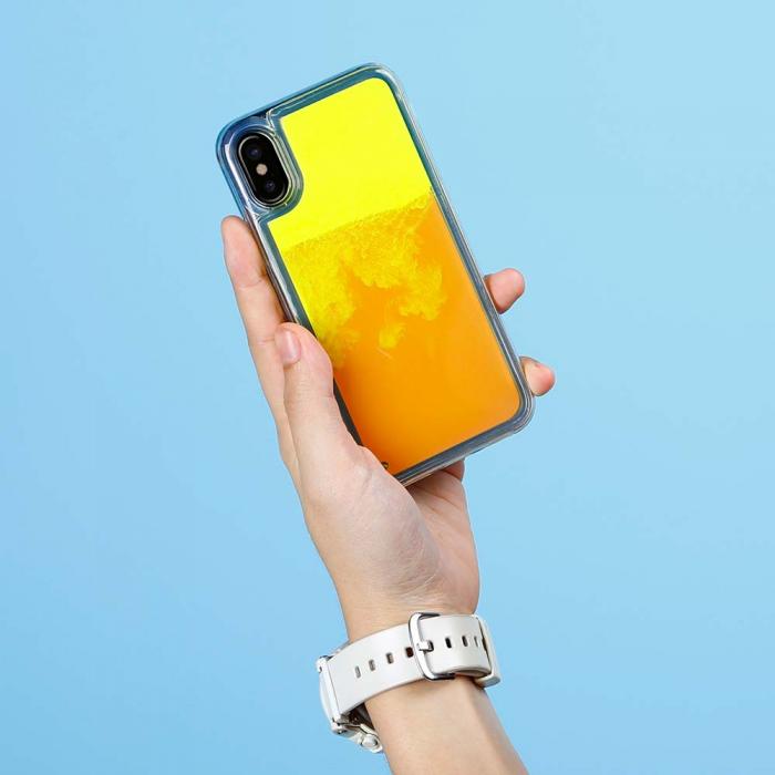 A-One Brand - Liquid Neon Sand skal till iPhone X - Orange