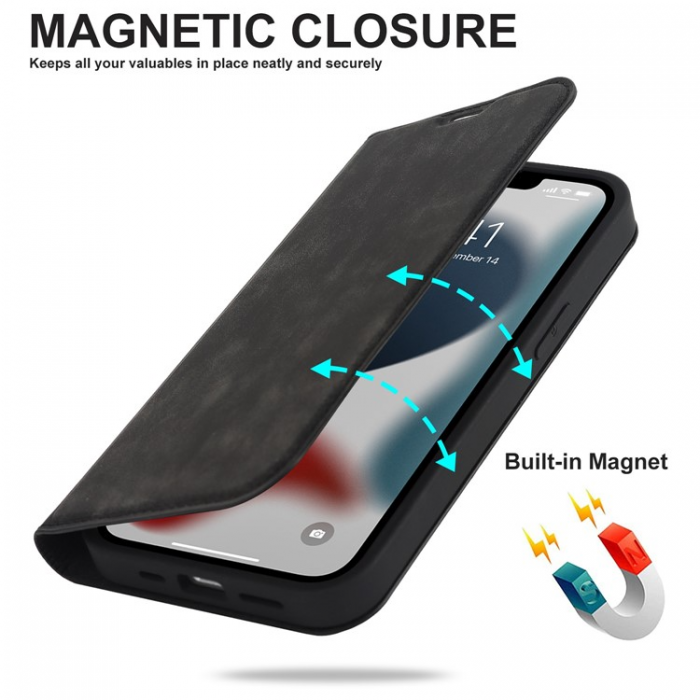 A-One Brand - iPhone 14 Pro Max Plnboksfodral Magsafe RFID - Svart