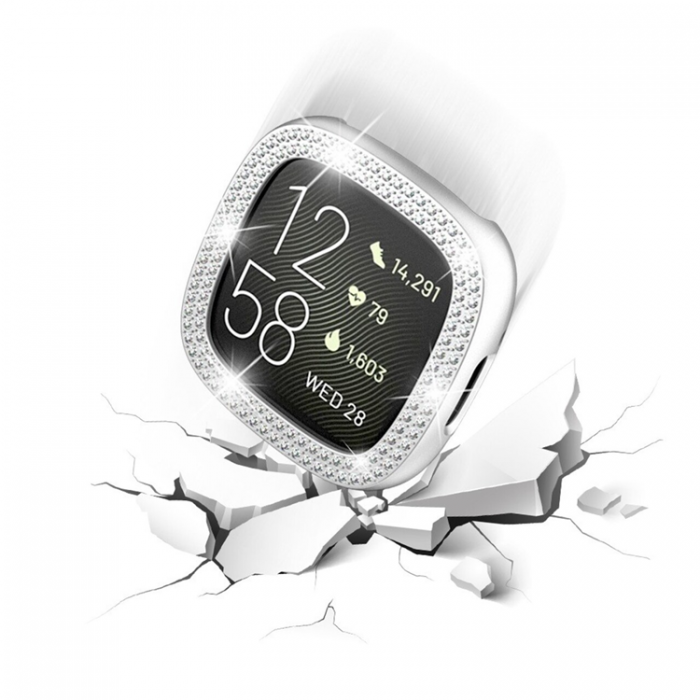 A-One Brand - Fitbit Versa 4/Sense 2 Skal Rhinestone - Silver