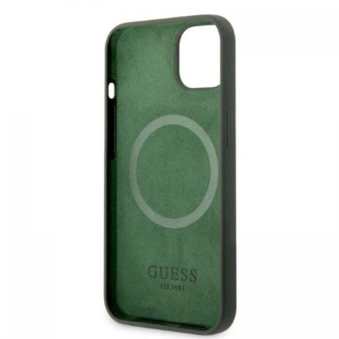 Guess - Guess iPhone 13 Skal MagSafe Silicone Logo Plate - Khaki