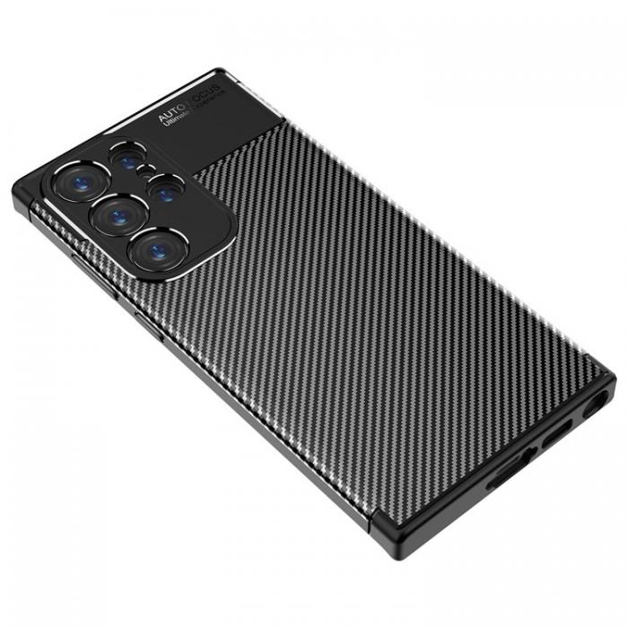 A-One Brand - Galaxy S23 Ultra Skal Carbon Fiber Texture - Svart