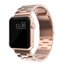 A-One Brand - Apple Watch 2/3/4/5/6/7/SE (38/40/41mm) Armband Metall - Rosa Guld