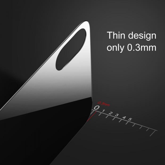 UTGATT5 - 0.3mm Tempered Glass Baksideskydd till Apple iPhone X - Svart