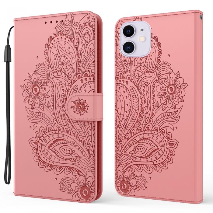 A-One Brand - Blommor iPhone 13 Mini Plnboksfodral - Rosa