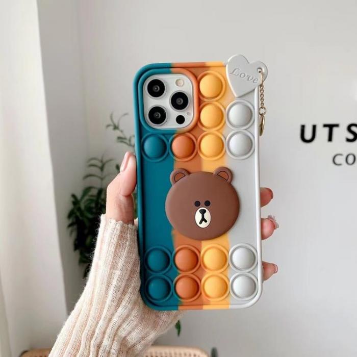 UTGATT5 - Pop it Fidget Skal iPhone X/Xs - Bear