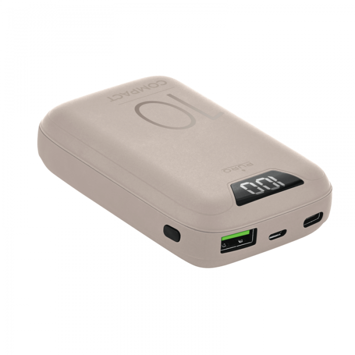 UTGATT1 - Puro - Powerbank 10000 mAh Display USB-A+USB-C 15W - Rosa