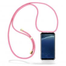 CoveredGear-Necklace - Boom Galaxy S8 Plus mobilhalsband skal - Pink Cord