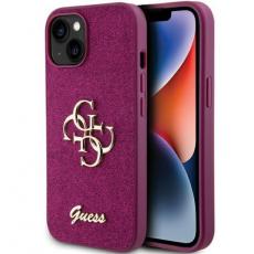 Guess - Guess iPhone 15 Mobilskal Glitter Script Big 4G - Lila