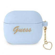 Guess - Guess Silicone Heart Charm Collection Skal Airpods 3 - Blå