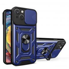 Ruhtel - iPhone 14 Skal med Ringhållare Hybrid Armor Camshield - Blå