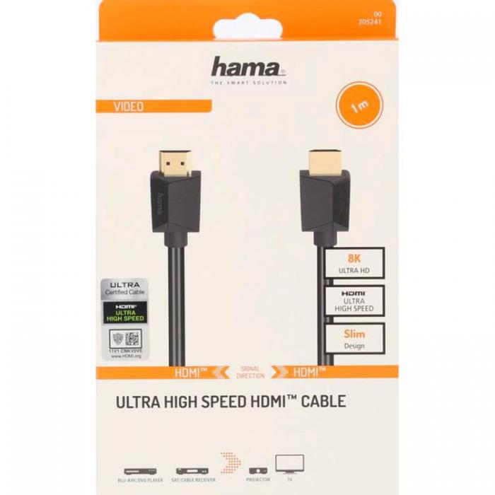 UTGATT1 - Hama HDMI Kabel High Speed 8K 48 Gbit/s 1m - Svart