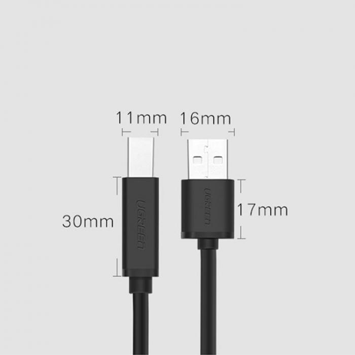 Ugreen - UGreen USB-A Till USB-A Printer Kabel 10m - Svart