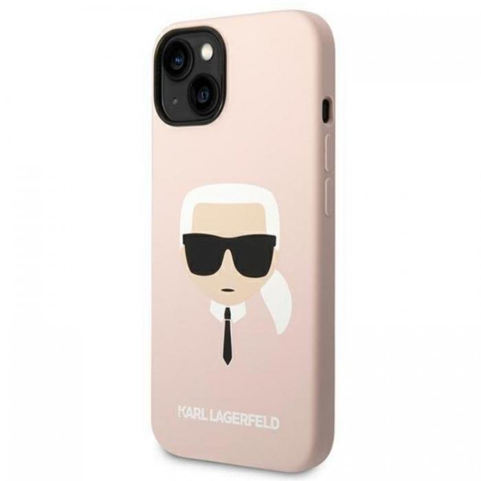 KARL LAGERFELD - Karl Lagerfeld iPhone 14 Plus Skal Magsafe Silicone Karl`s Head - Rosa
